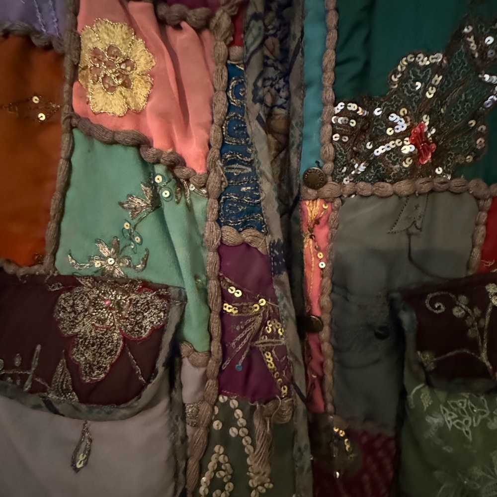 Quilted Multi Colored Jacket With Sequins - image 2